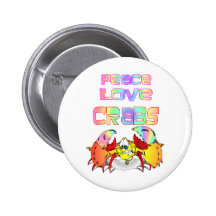 PEACE LOVE CRAB PINS