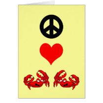 Peace love crabs cards by barbecueboutique Peace love crabs cards