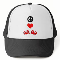 Peace love crabs hats