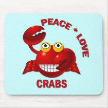 PEACE LOVE CRABS mousepads