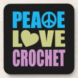 Peace Love Crochet Coasters