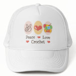 Peace Love Crochet Hat