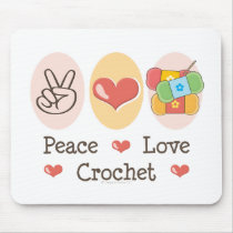 Peace Love Crochet Mouse Pad mousepads by HobbyTeesGifts Peace Love Crochet Mouse Pad mousepads
