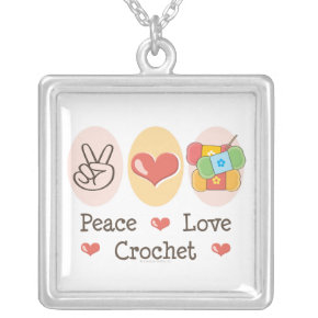 Peace Love Crochet Necklace necklace