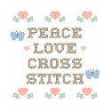 Peace Love Cross Stitch Hoodie t-shirts by thecraftycloset Peace Love Cross Stitch Hoodie t-shirts