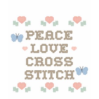 Peace Love Cross Stitch T-shirt shirt