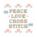 Peace Love Cross Stitch T shirt by thecraftycloset Peace Love Cross Stitch T shirt