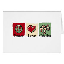 Peace. Love. Cthulhu. Greeting Cards