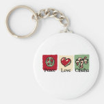 Peace. Love. Cthulhu. Key Chain