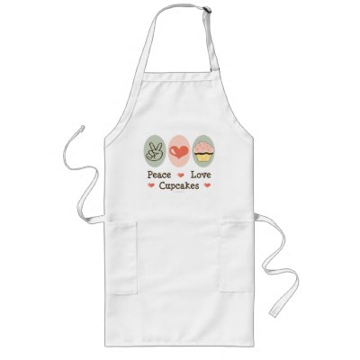 Peace Love Cupcakes Apron by FunnyTeesGifts