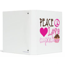 Peace, Love, Cupcakes 3 Ring Binder