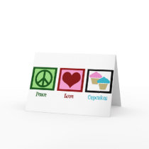 Peace Love Cupcakes Greeting Card