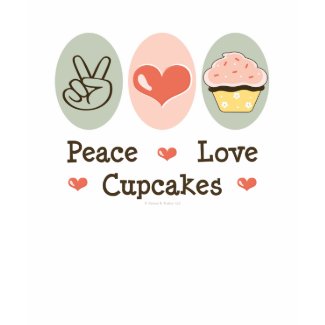 Peace Love Cupcakes Distressed Tee shirt