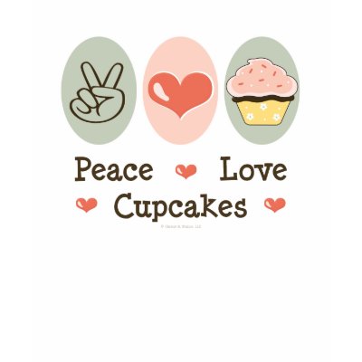 Peace Love Cupcakes Distressed Tee Tshirts by FunnyTeesGifts