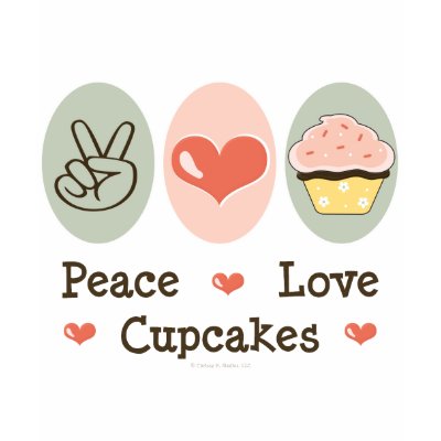 Peace Love Cupcakes Hoodie by FunnyTeesGifts