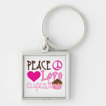 Peace, Love, Cupcakes Key Chains