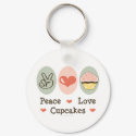 Peace Love Cupcakes Keychain