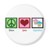 Peace Love Cupcakes Refrigerator Magnets