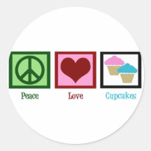 Peace Love Cupcakes Stickers