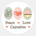 Peace Love Cupcakes Stickers