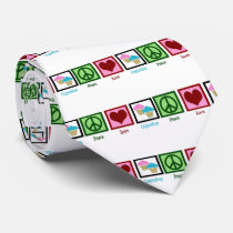 Peace Love Cupcakes Neck Tie