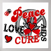Peace Love Cure 2 AIDS Poster
