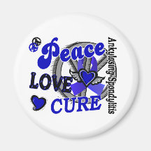 Peace Love Cure 2 Ankylosing Spondylitis Fridge Magnet