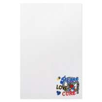 Peace Love Cure 2 Autism Stationery Design