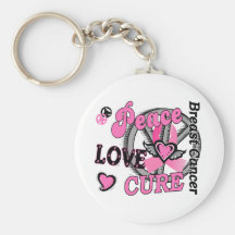Peace Love Cure 2 Breast Cancer Key Chains