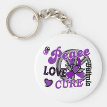 Peace Love Cure 2 Bulimia Keychains