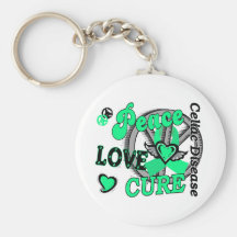 Peace Love Cure 2 Celiac Disease Key Chain