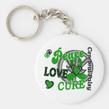 Peace Love Cure 2 Cerebral Palsy Keychain