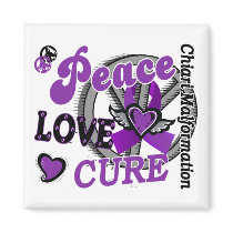 Peace Love Cure 2 Chiari Malformation Refrigerator Magnet