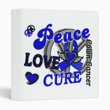 Peace Love Cure 2 Colon Cancer Binder