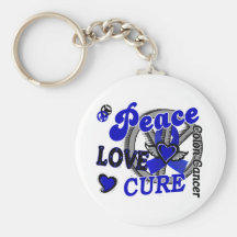 Peace Love Cure 2 Colon Cancer Keychains