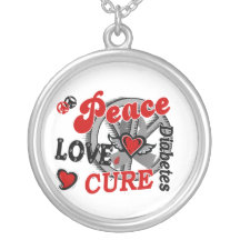 Peace Love Cure 2 Diabetes Necklace