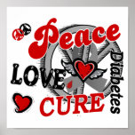 Peace Love Cure 2 Diabetes Print