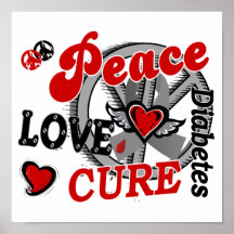 Peace Love Cure 2 Diabetes Print
