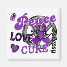 Peace Love Cure 2 Epilepsy Fridge Magnet