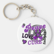Peace Love Cure 2 Epilepsy Keychain