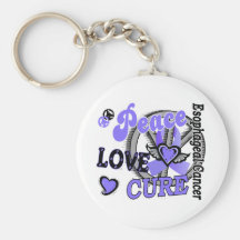 Peace Love Cure 2 Esophageal Cancer Keychains