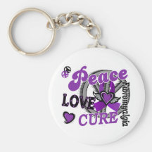 Peace Love Cure 2 Fibromyalgia Key Chains