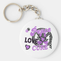Peace Love Cure 2 General Cancer Keychains