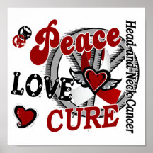 Peace Love Cure 2 Head Neck Cancer Posters