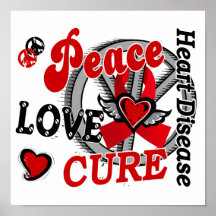 Peace Love Cure 2 Heart Disease Print