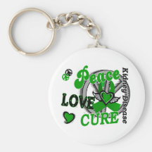 Peace Love Cure 2 Kidney Disease Keychains