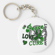 Peace Love Cure 2 Liver Cancer Keychains