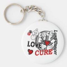 Peace Love Cure 2 Lung Cancer Key Chains