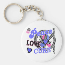 Peace Love Cure 2 Male Breast Cancer Keychains