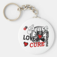Peace Love Cure 2 Melanoma Key Chain